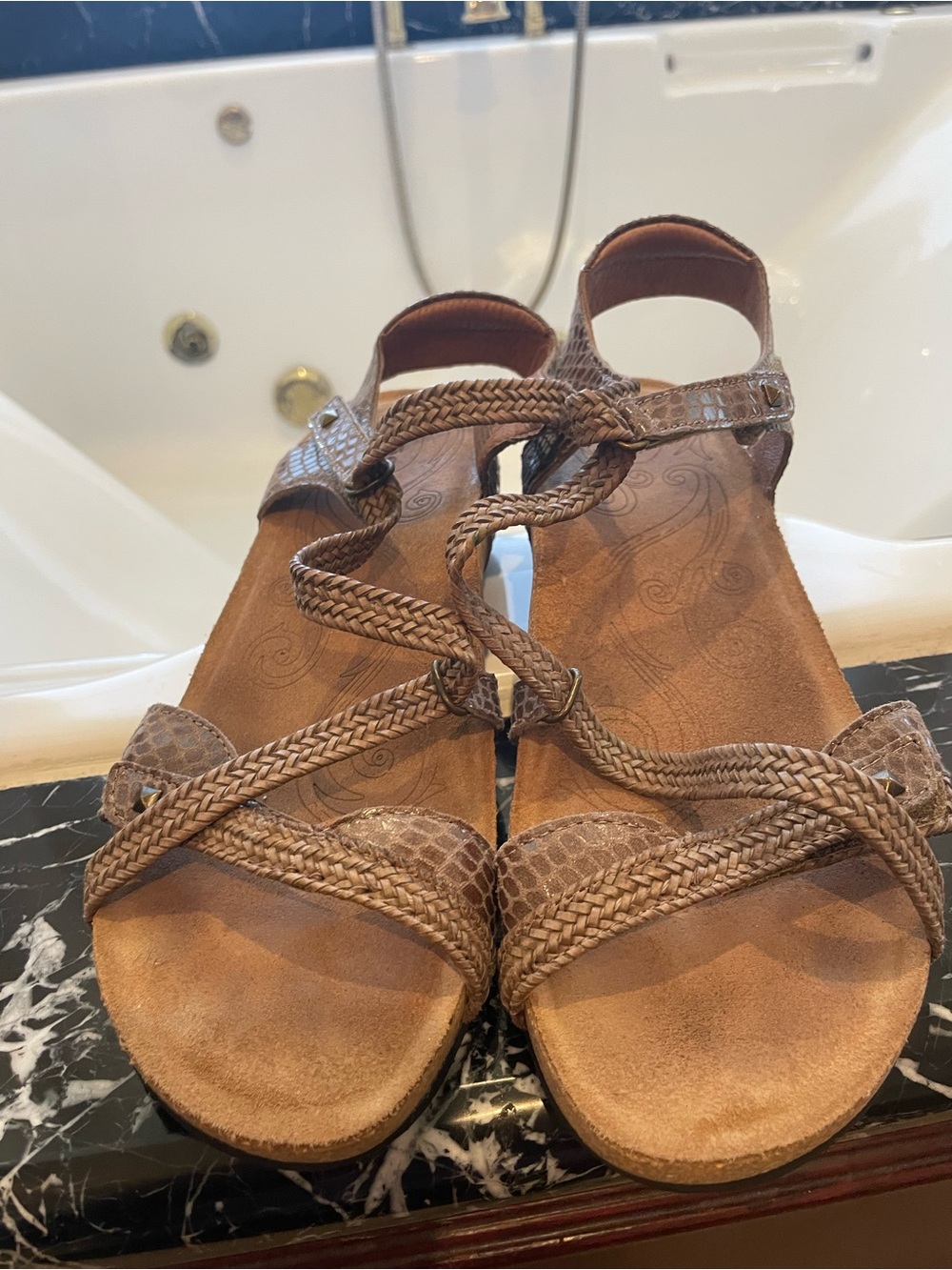Taos Ziggie Strappy Sandals in Beige Women's Size 9-9.5 or Euro 40
